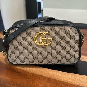 Gucci GG Marmont Diagonal Quilted Shoulder Bag